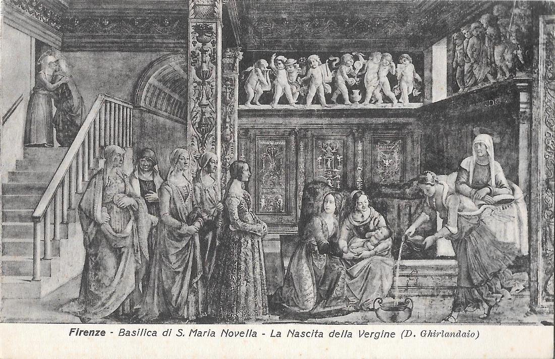 La nascita della Vergine (Ghirlandaio). Firenza, S. Maria Novella. Non …
