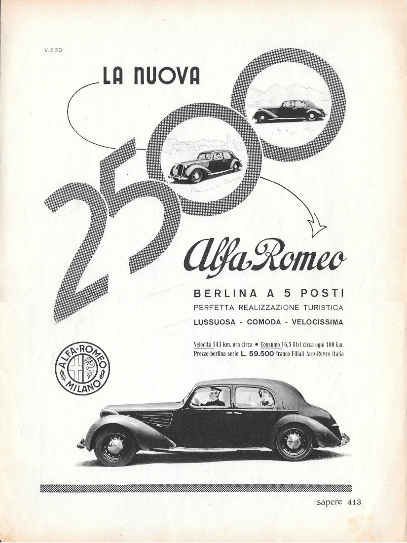La nuova 2500 Alfa Romeo / FIAT 626 a nafta …