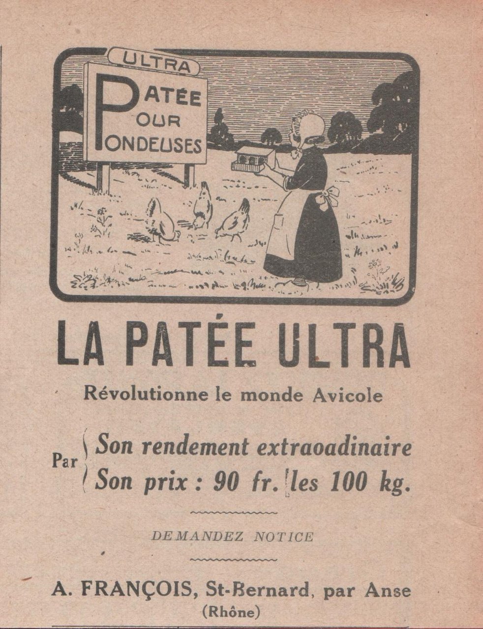 La patee ultra. A. Francois. St. Bernard par Anse. Advertising …