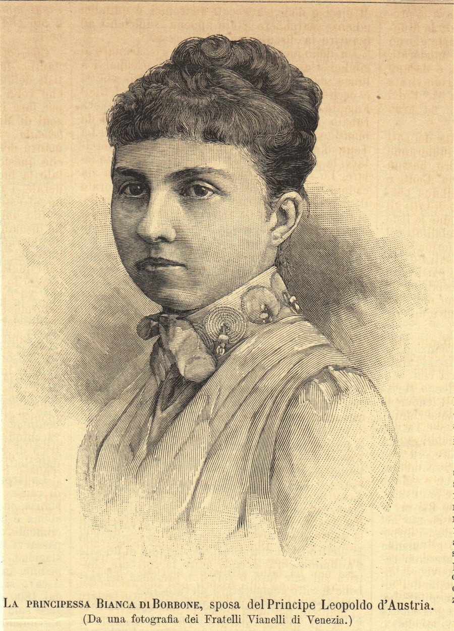 La principessa Bianca di Borbone sposa del principe Leopoldo d'Austria. …