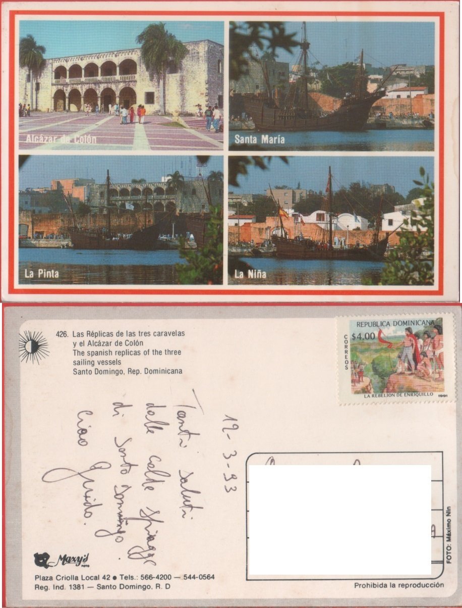 La replicas de las tres caravelas y el Alcazar Colon …
