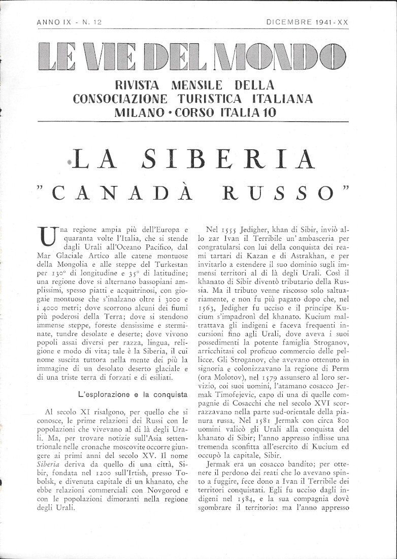 La Siberia "Canadà russo" - Estratto 1941 | Immagine principale