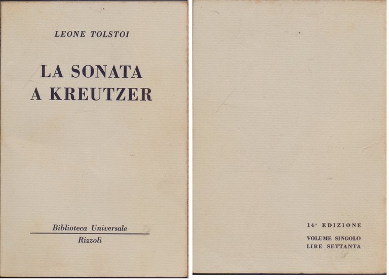 La sonata a Kreutzer  ( 21  B.U.R.) - Leone Tolstoi