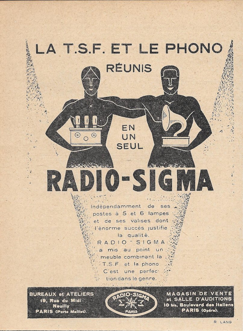 La TSF et le Phono Radio-Sigma - Advertising 1924