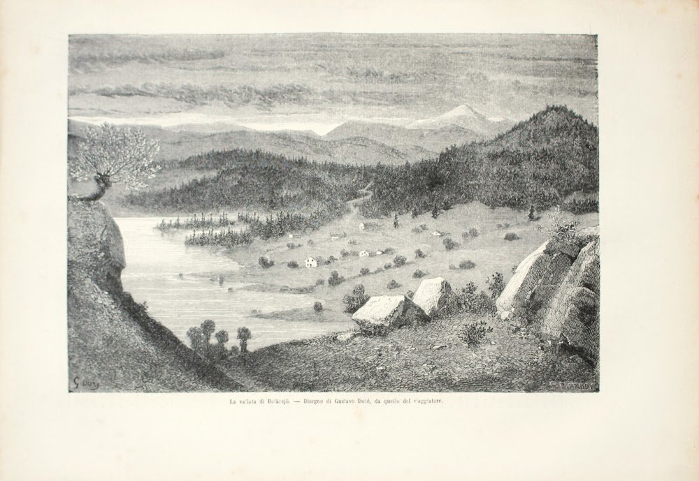 La valle di Bolkesjo (Norvegia). Stampa 1863, dis. Doré