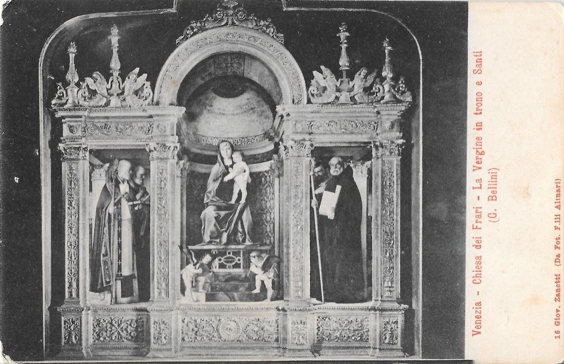 La Vergine in trono e Santi (G. Bellini). Non viaggiata, …