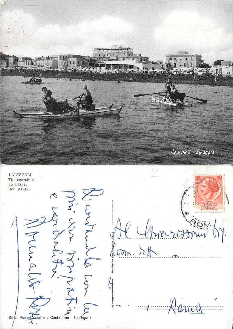 Ladispoli. Spiaggia . Cecami. Viaggiata