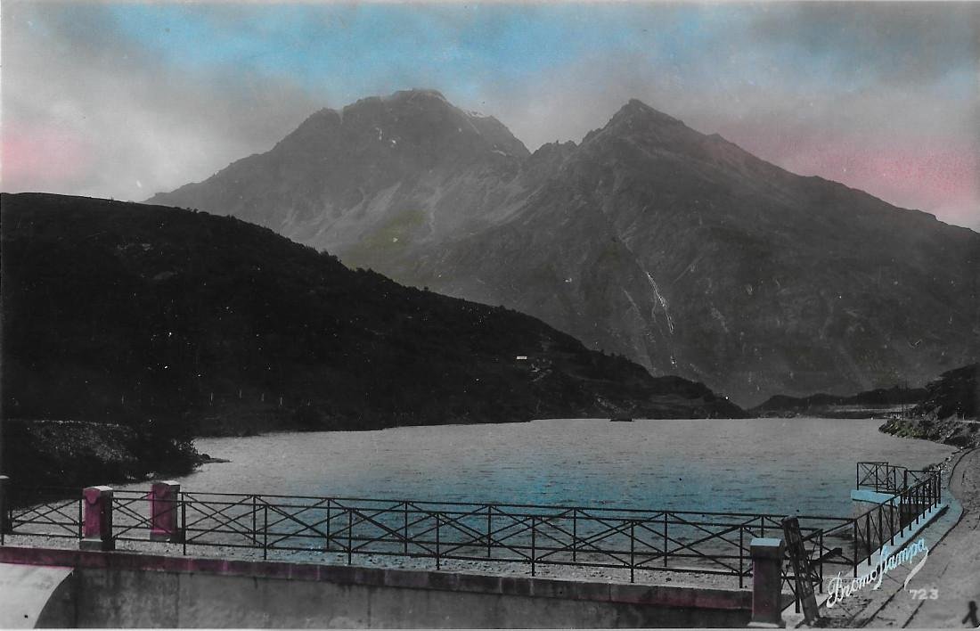 Lago alpino. Non viaggiata, originale