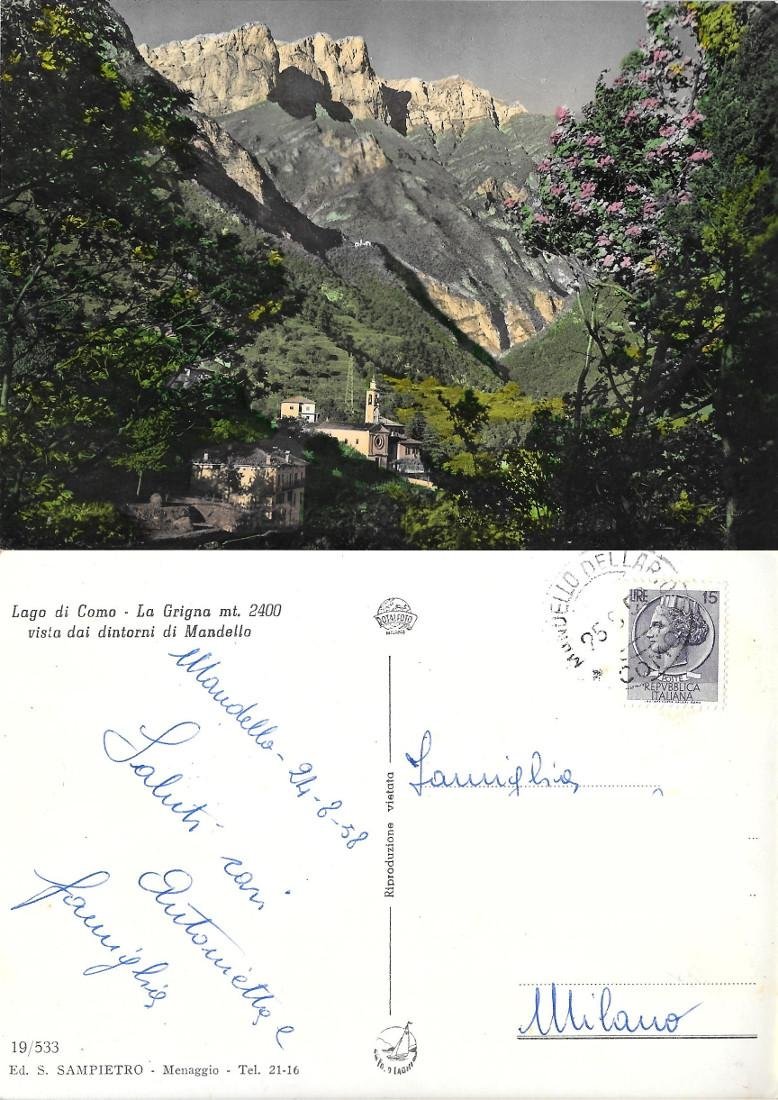 Lago di Como. La Grigna vista dai dintorni di Mandello. …