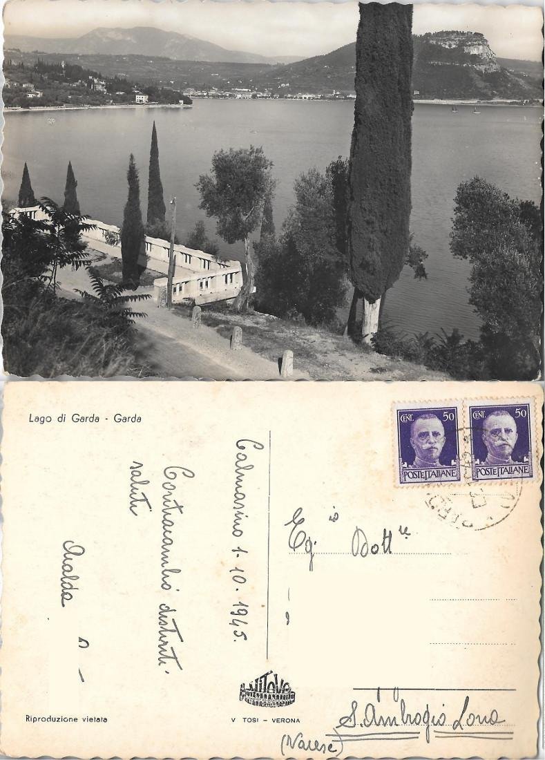 Lago di Garda. Garda. Viaggiata 1945
