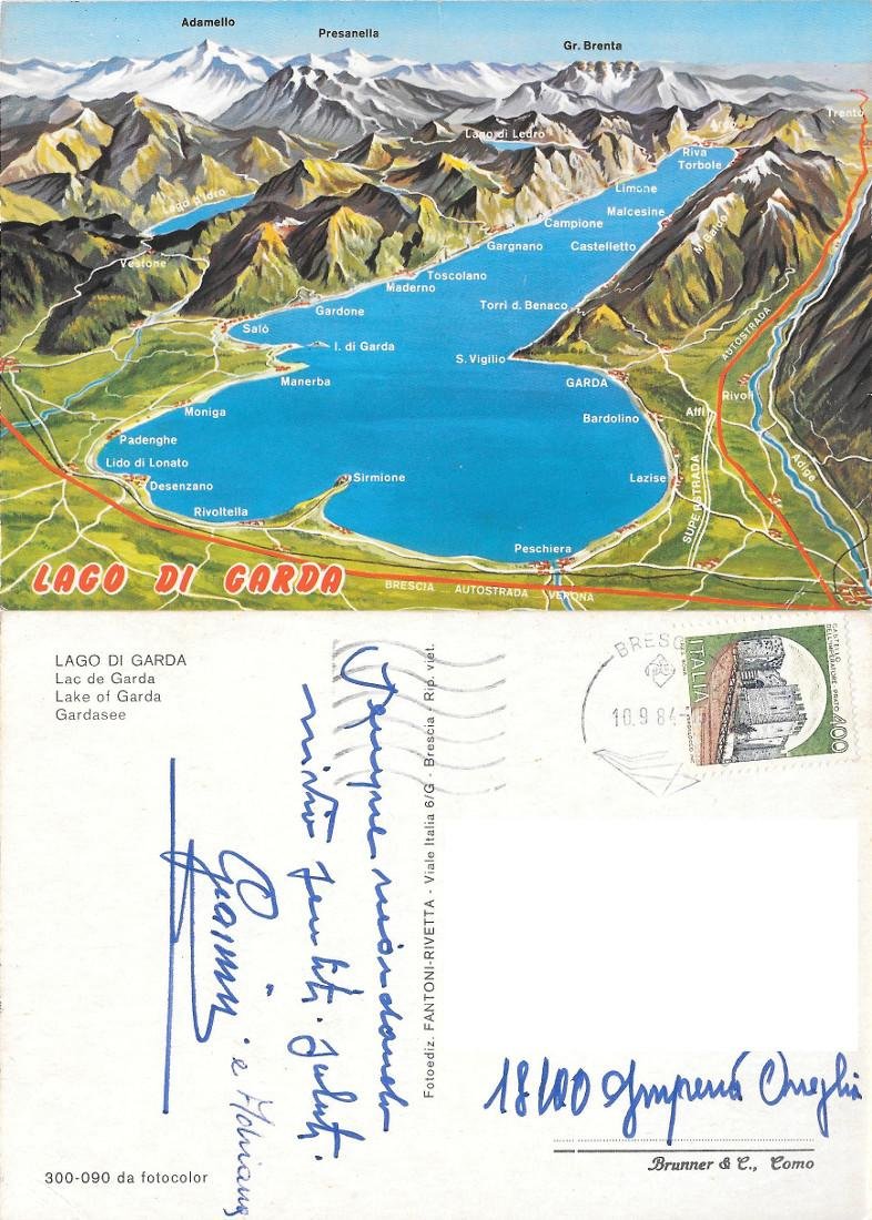 Lago di Garda. Viaggiata 1984