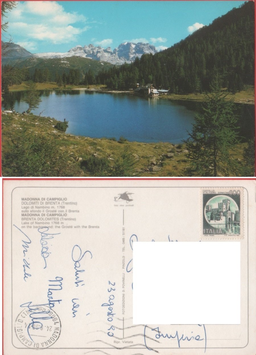 Lago di Nambino. Dolomiti del Brenta. Viaggiata 1990
