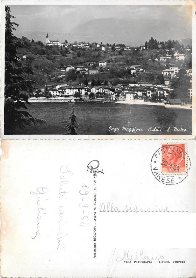 Lago Maggiore. Caldè. S. Pietro. Viaggiata 1954