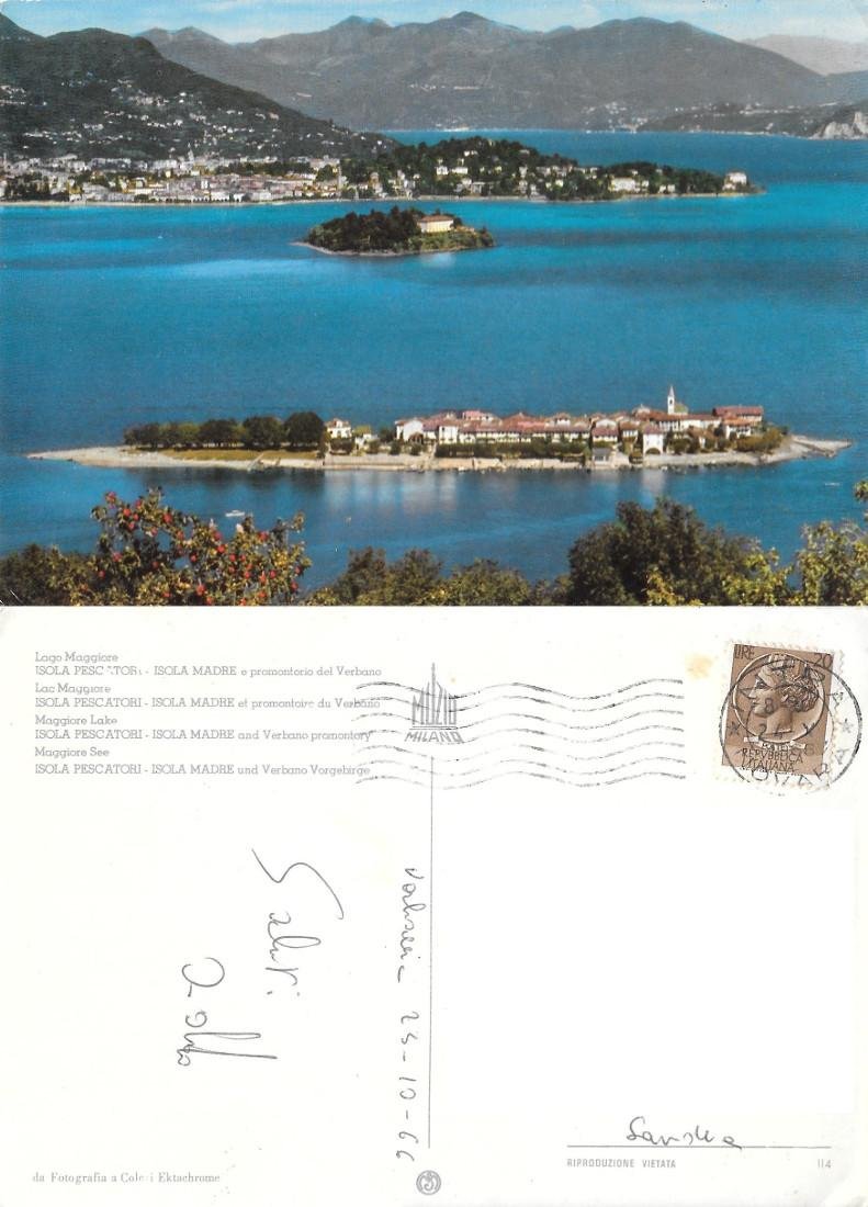 Lago Maggiore. Isole Pescatore e Madre e promontorio di Verbania. …