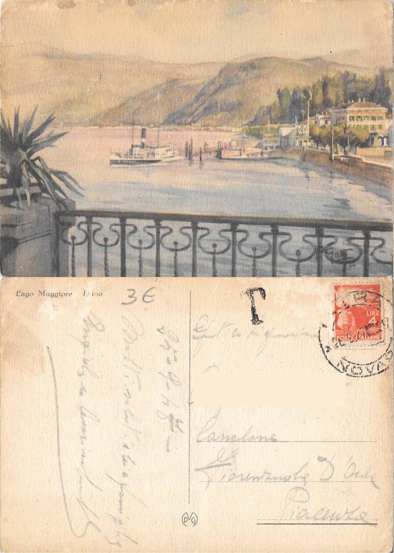 Lago Maggiore, Luino, pittorica. Viaggiata 1947