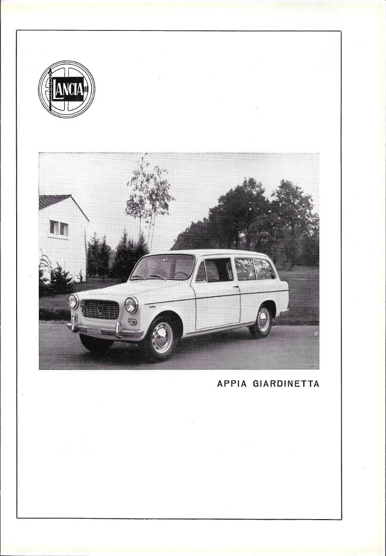 Lancia Appia giardinetta. Advertising 1961
