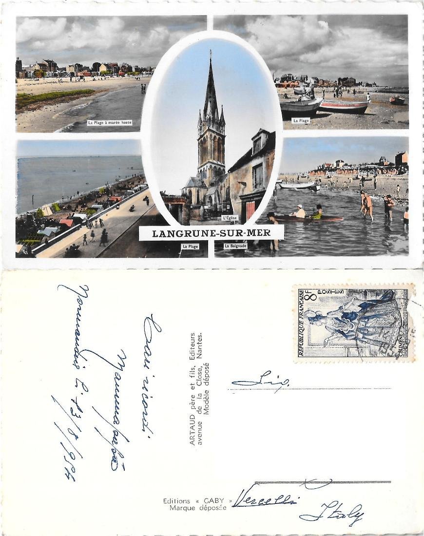 Langrune sur Mer (FRA). Viaggiata 1954