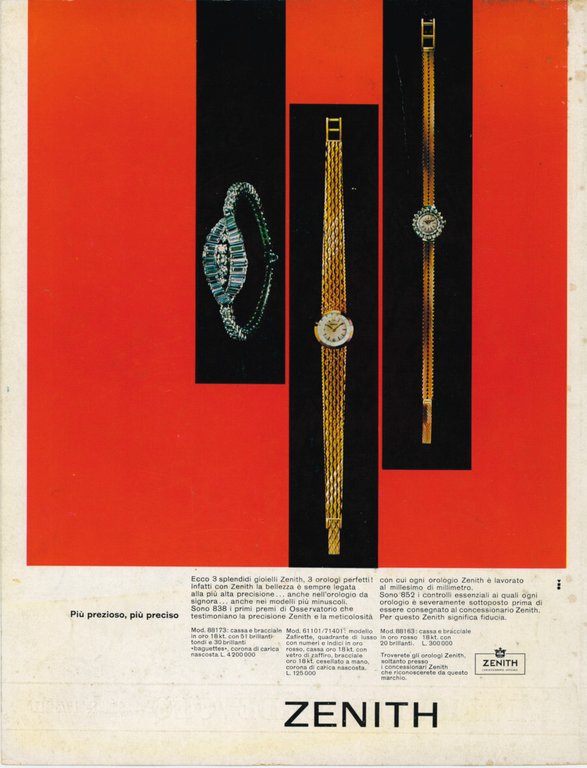 Lanificio di Sordevolo / Orologi Zenith. Advertising 1961