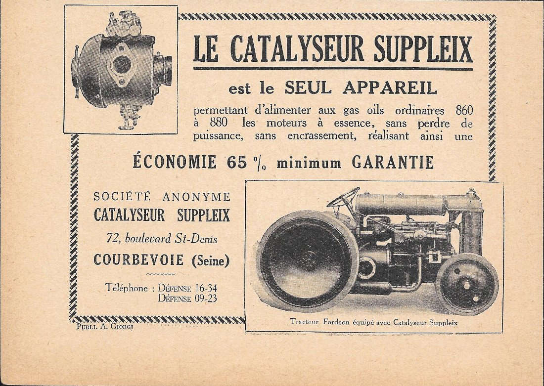 Le Catalyseur Suppleix - Advertising 1931