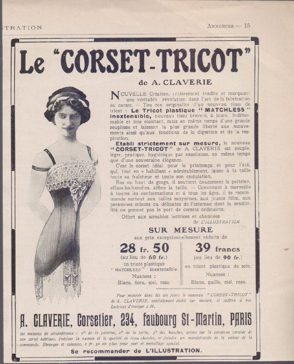 Le Corset-Tricot par A. Claviere Advertising 1910