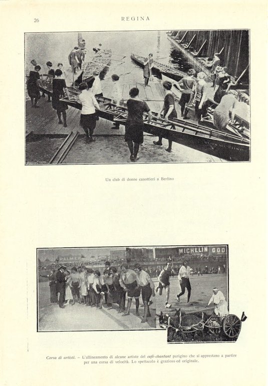 Le gare di idroplani a Deauville/Donne canottieri/Corse d'artisti. Immagine 1913.