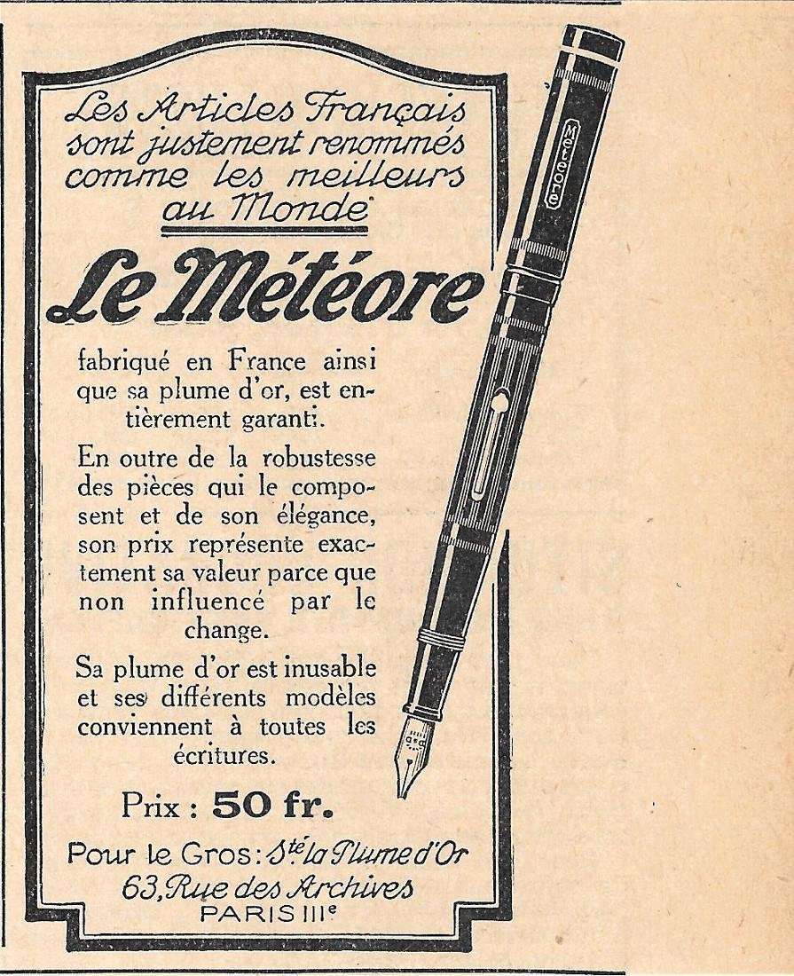 Le Mètéore. Pubblicita 1926 | Immagine principale