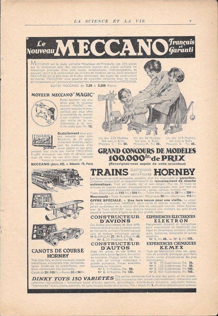 Le Nouveau Meccano - Advertising 1935