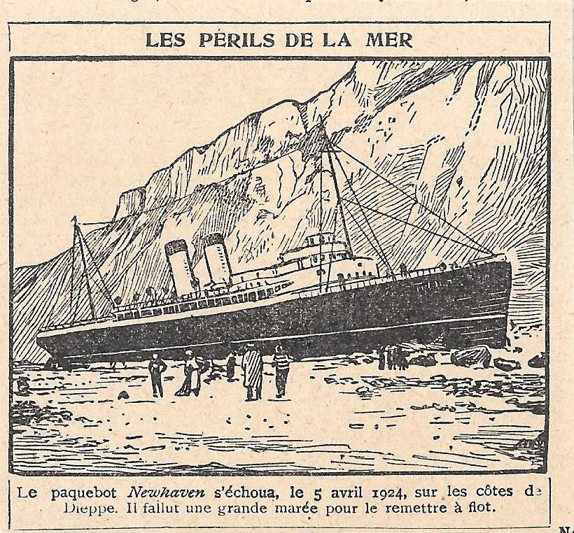 Le paquebot Newhaven s'enchoua le 4 avril 1925 a Dieppe. …