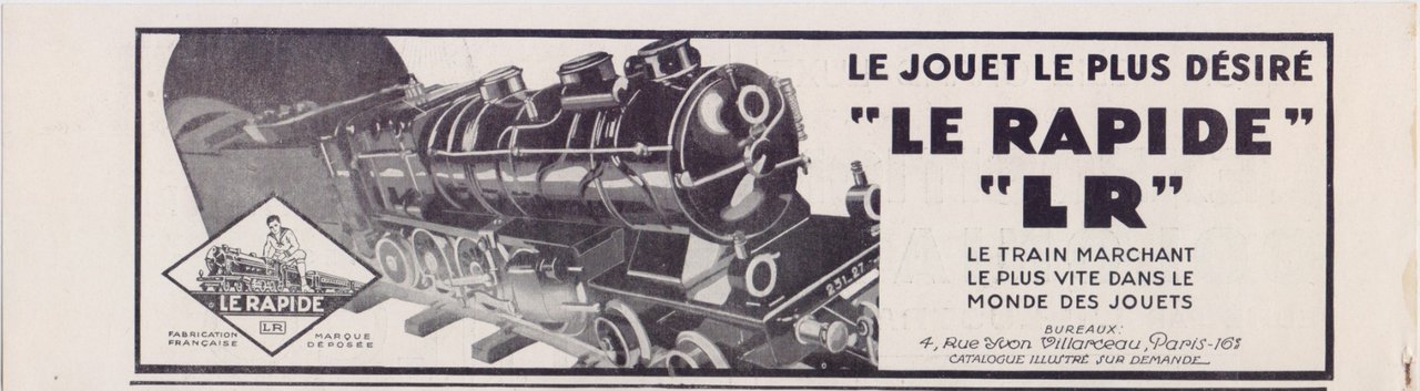 Le Rapide LR. Le jouets les plus desire. Advertising 1931