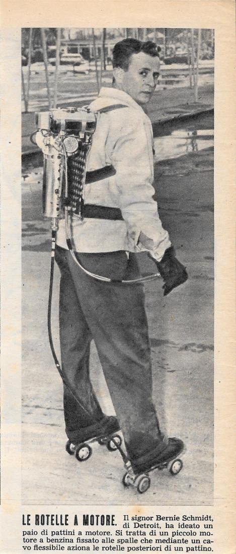 Le rotelle a motore. Stampa 1956