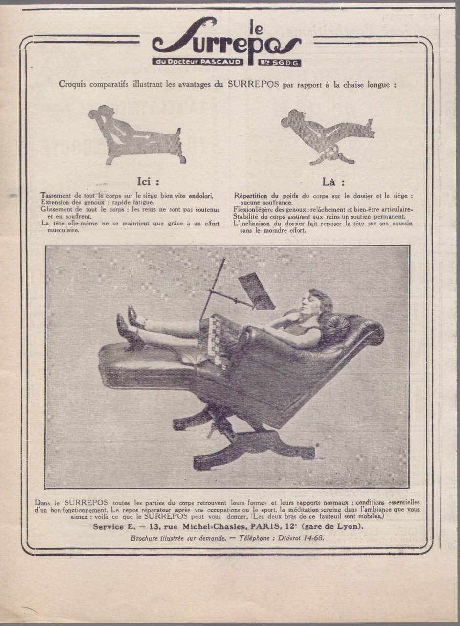 Le surrepos. Advertising 1926
