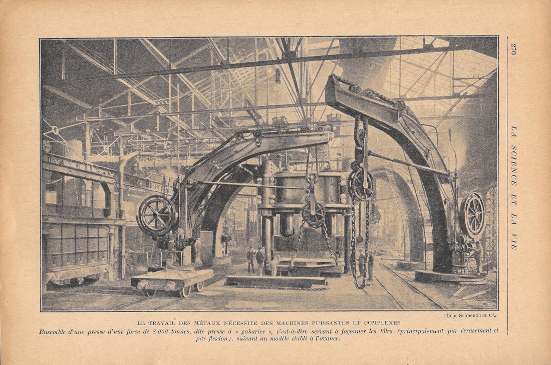 Le travail des métaux nécessite des machines puissantes et complexes …