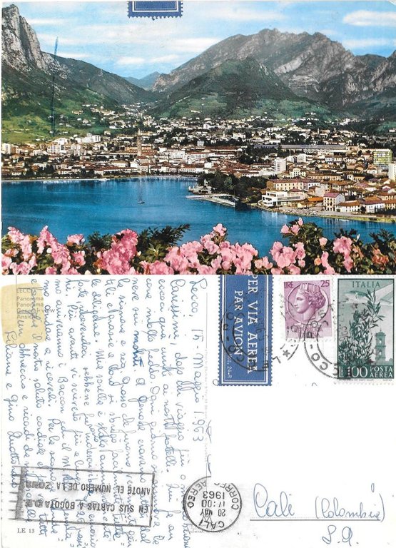 Lecco. Panorama. Viaggiata 1963