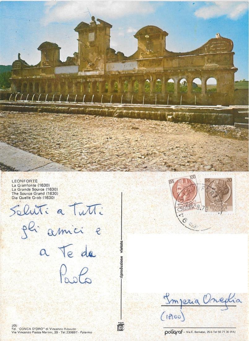 Leonforte (EN). La Granfonte. Viaggiata 1970