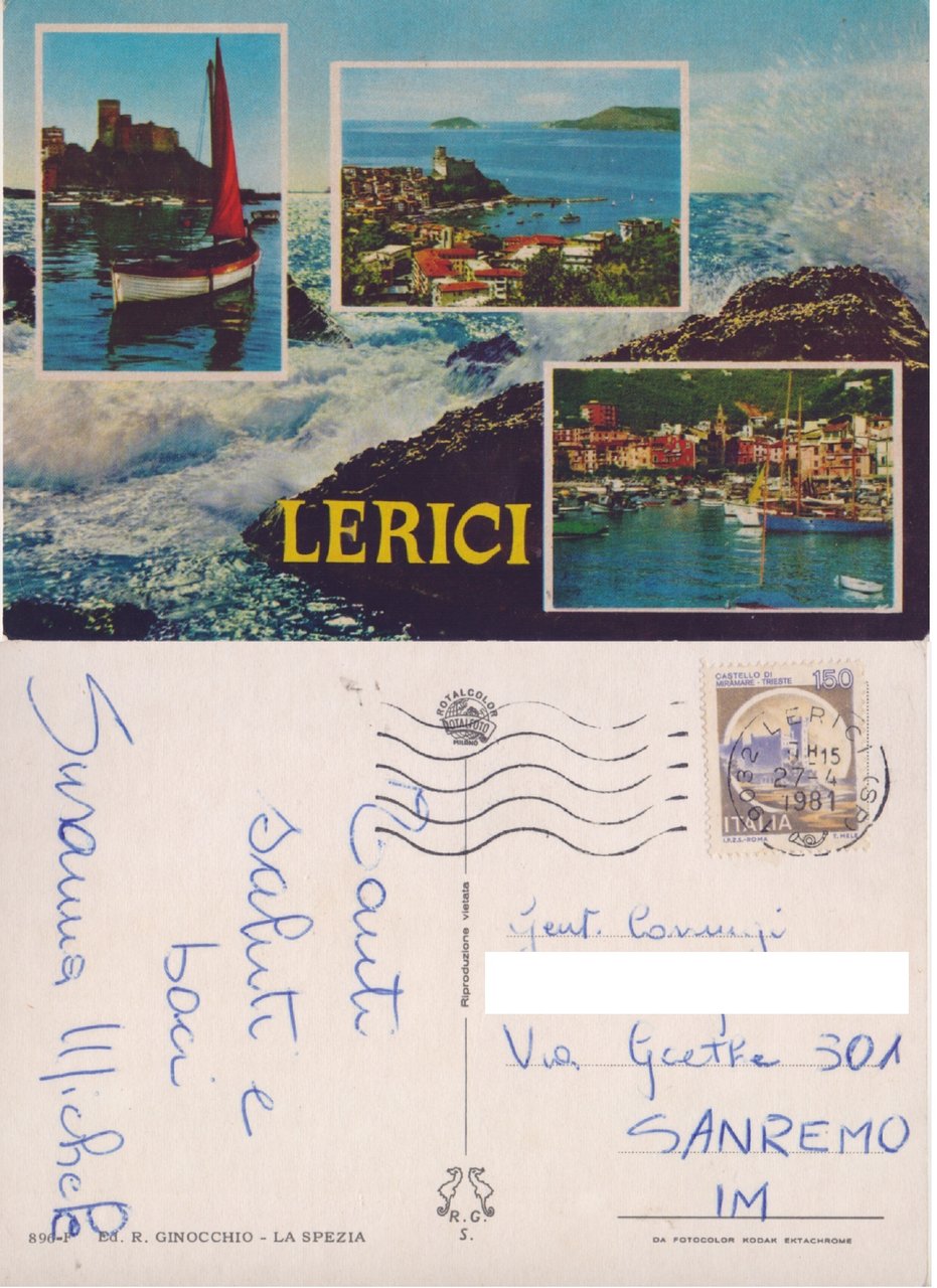 Lerici (SP). Viaggiata 1981