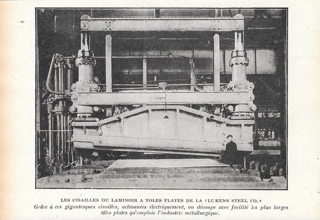 Les cisailles du laminoir a toles de la Lukens Steel …