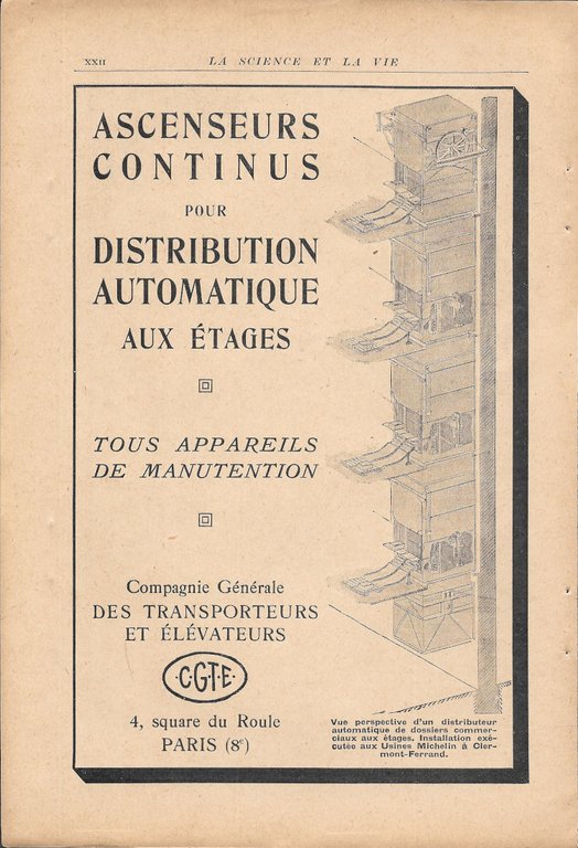 Les Productions R.V René Volet / Ascenseurs continus CGTE - …