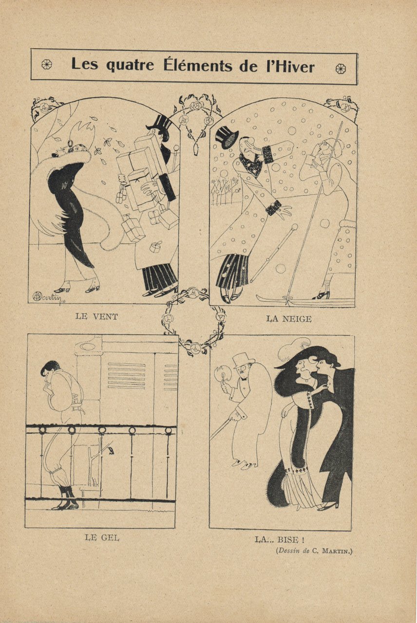 Les quatre elements de l'hiver. (ill. C. Martin). Stampa 1913