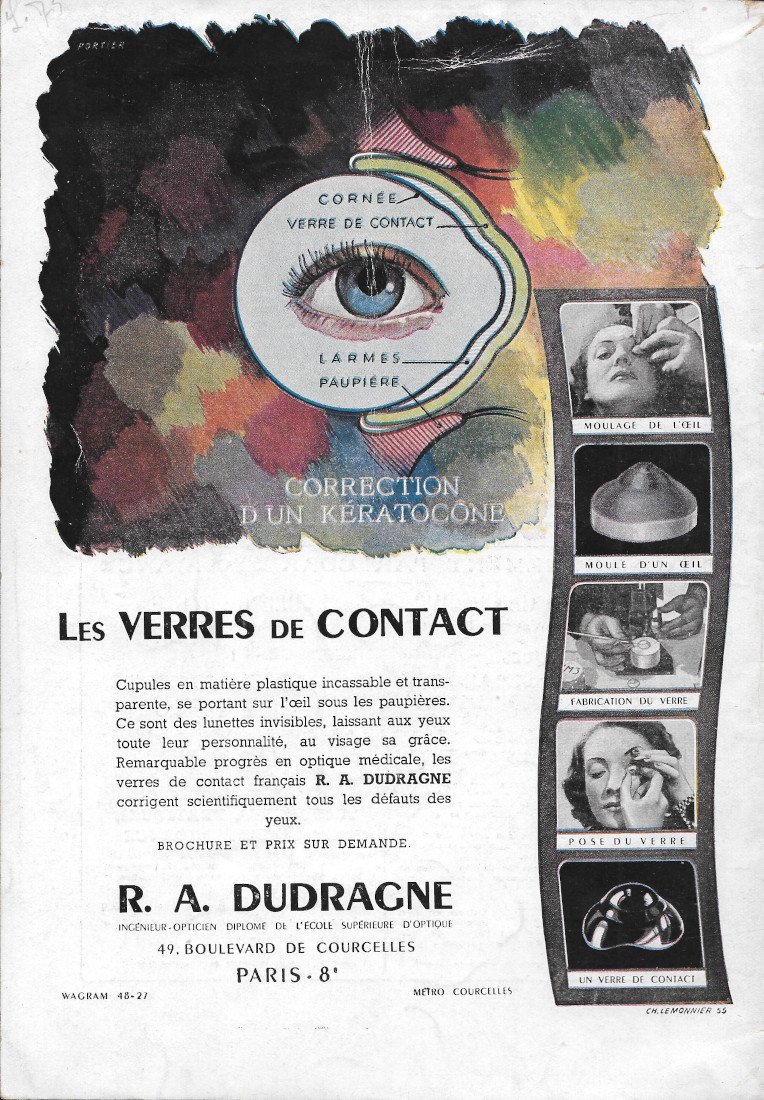 Les Verres de Contact RA Dudragne - Advertising 1946