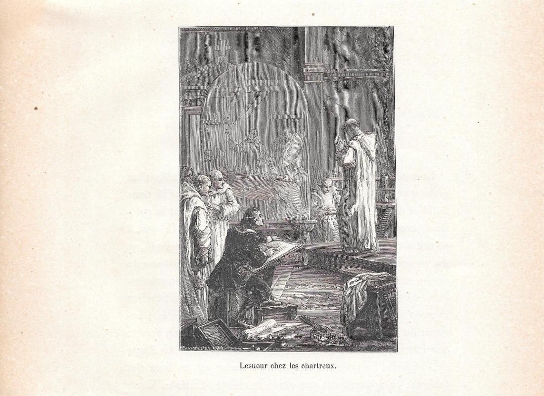 Lesueur chez les chartreux. Stampa 1888