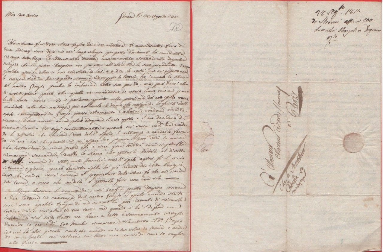 Lettera da Genova a Parigi. 1811