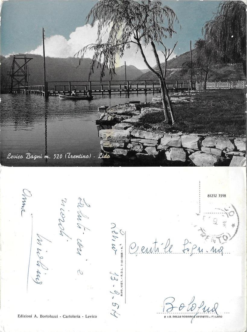 Levico Bagni. Lido. Viaggiata 1954