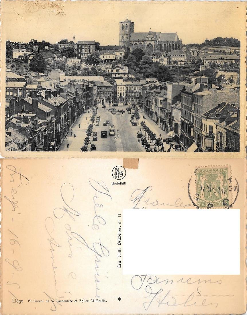 Liegi. Boulevard de la Sauvenière et Eglise Saint-Martin. Viaggiata