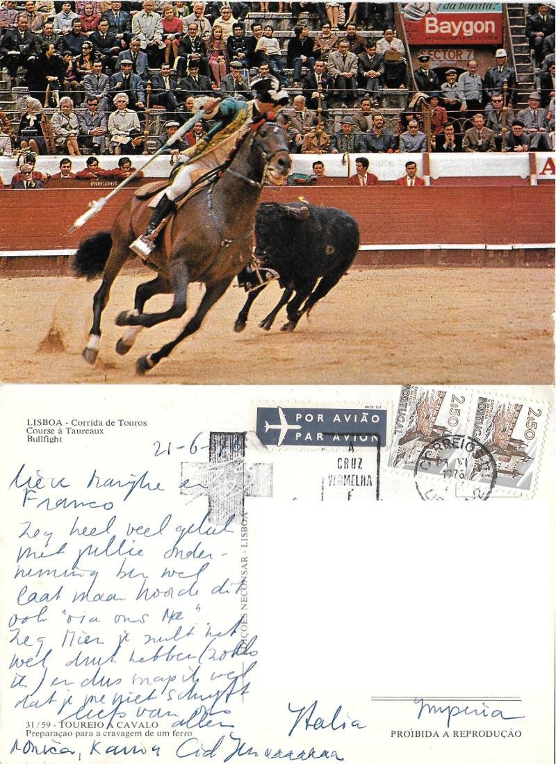 Lisbona. Corrida de Touros. Viaggiata 1976