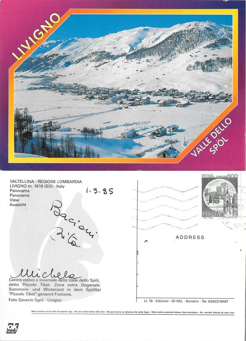 Livigno. Valle dello Spol. Viaggiata 1995