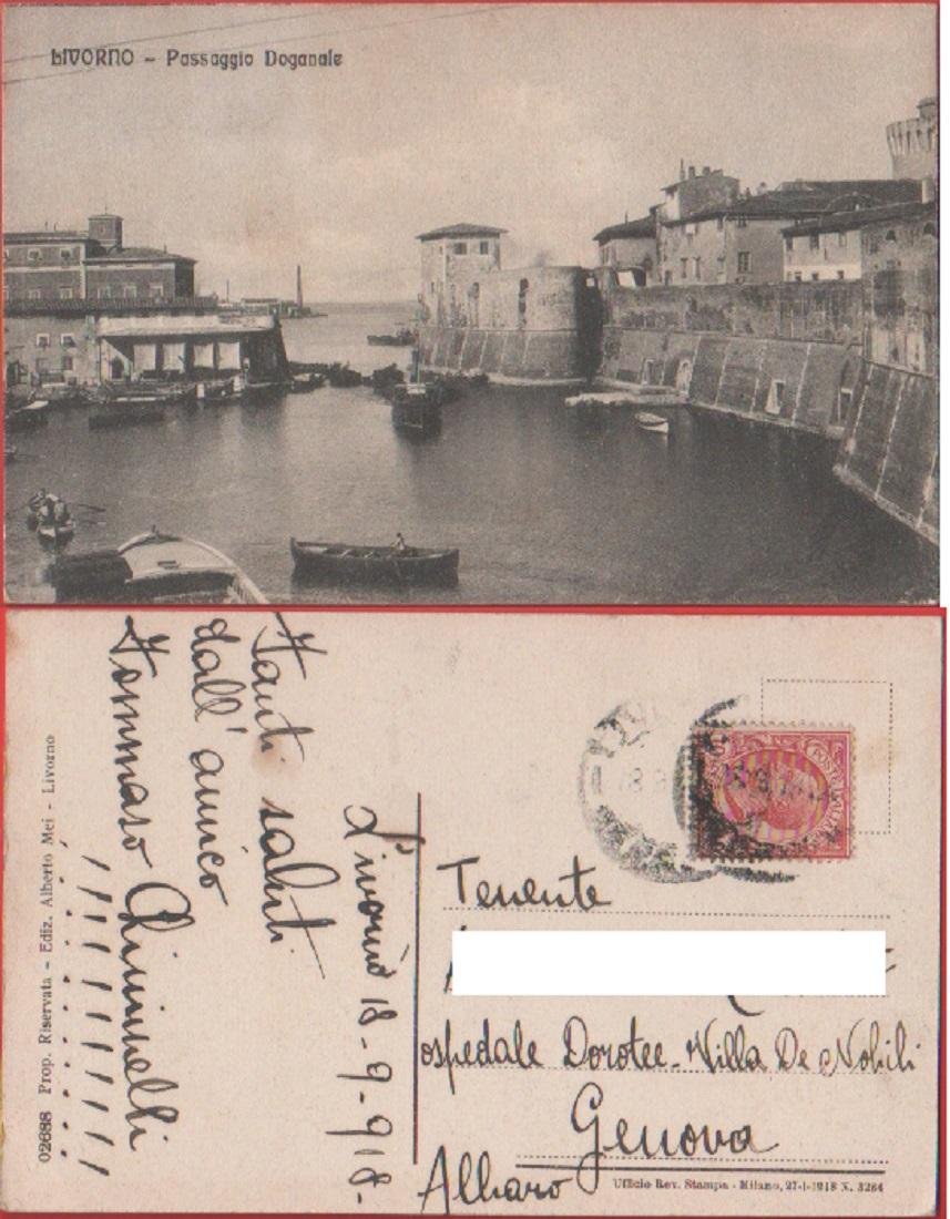 Livorno. Passaggio doganale. Viaggiata 1918