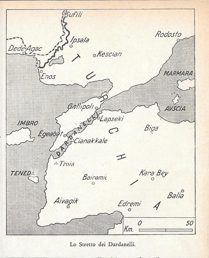 Lo Stretto dei Dardanelli. Stampa 1934