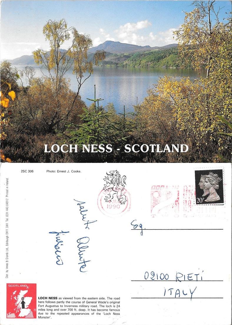 Loch Ness. Scotland. Viaggiata 1990