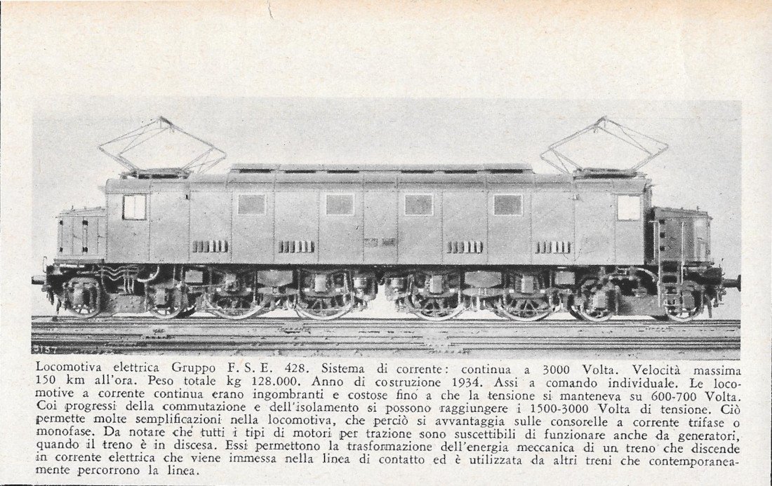Locomotiva elettrica Gruppo F.S.E. 428 - Immagine 1936