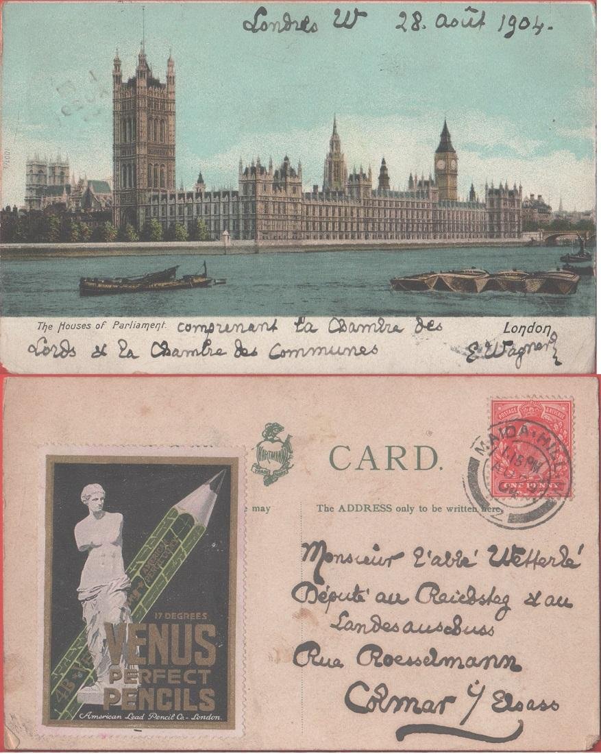 London. House of parliament. Viaggiata 1904